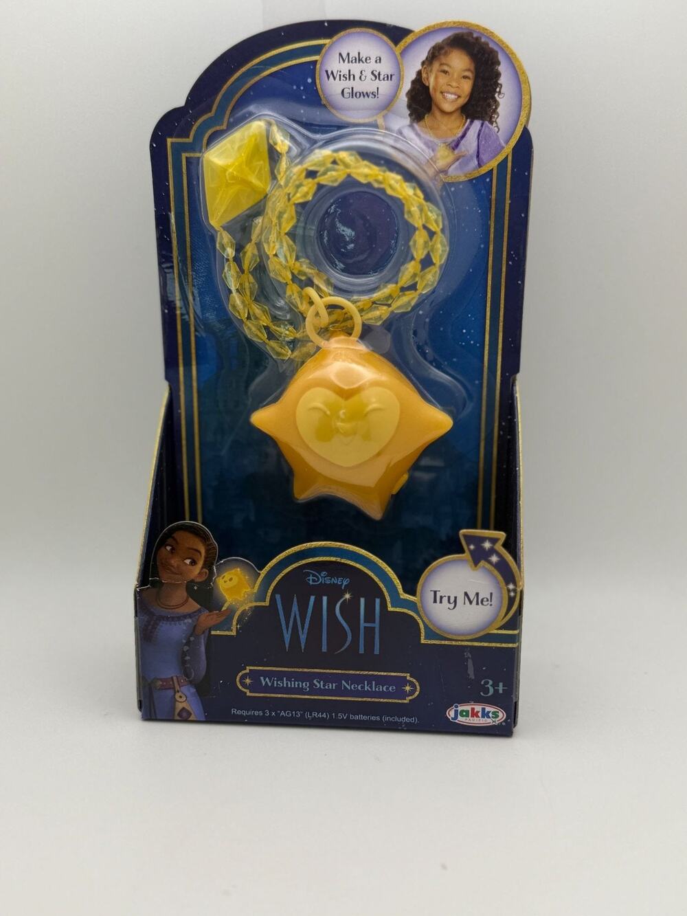 Disney Wish Wishing Star Necklace Light-Up Glow Toy For Kids 3+ By Jakks Pacific